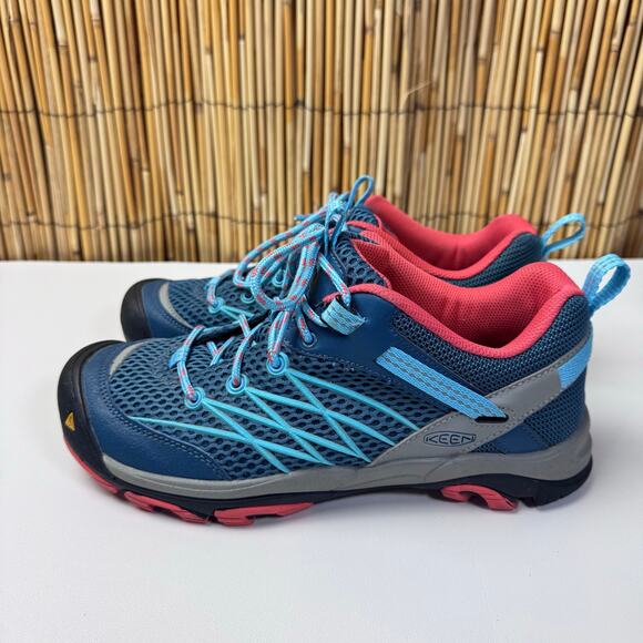 KEEN Womens Marshall Waterproof Hiking Shoes Size 7.5 Norse Blue Peach - Picture 3 of 10